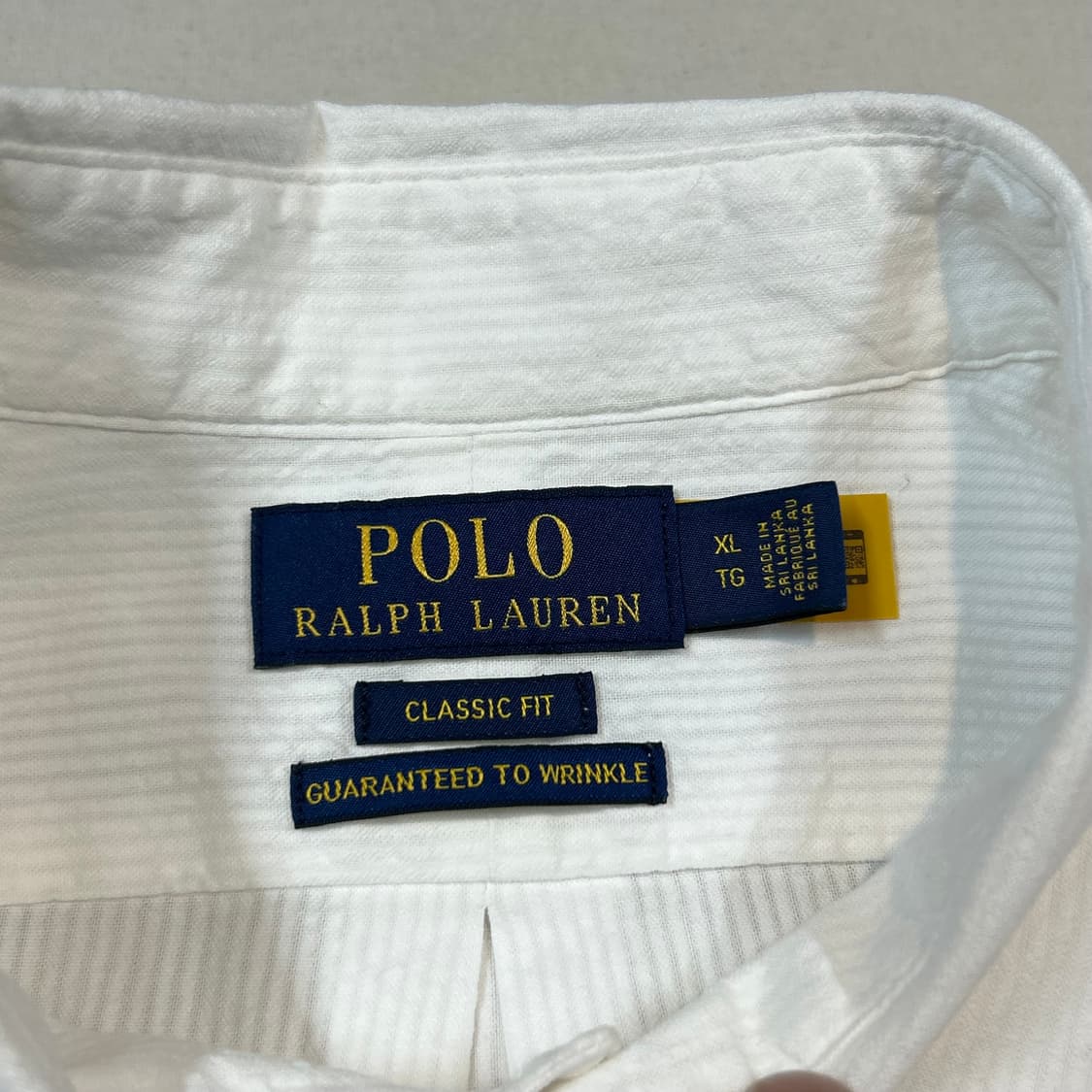 XL) 폴로 랄프로렌 클래식핏 화이트 시어서커 린넨 셔츠 상품이미지7
