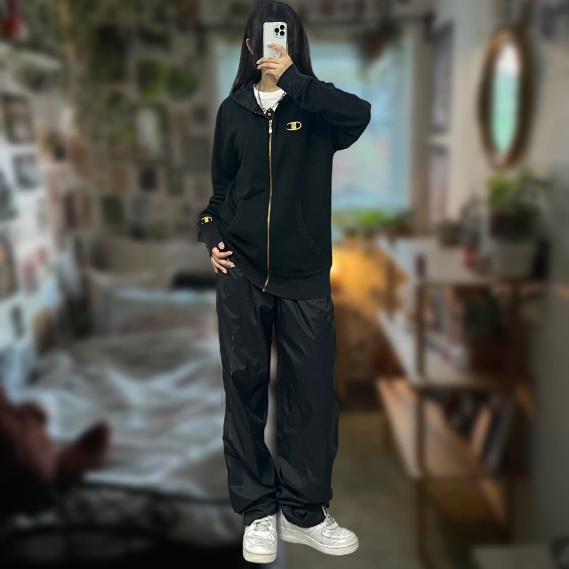 챔피온 골드 자수 후드집업 상품이미지1