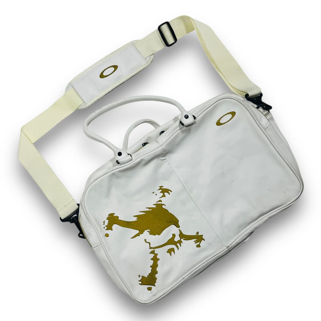 오클리 스컬 골드 자수 로고 화이트 보스턴 크로스백 상품이미지2