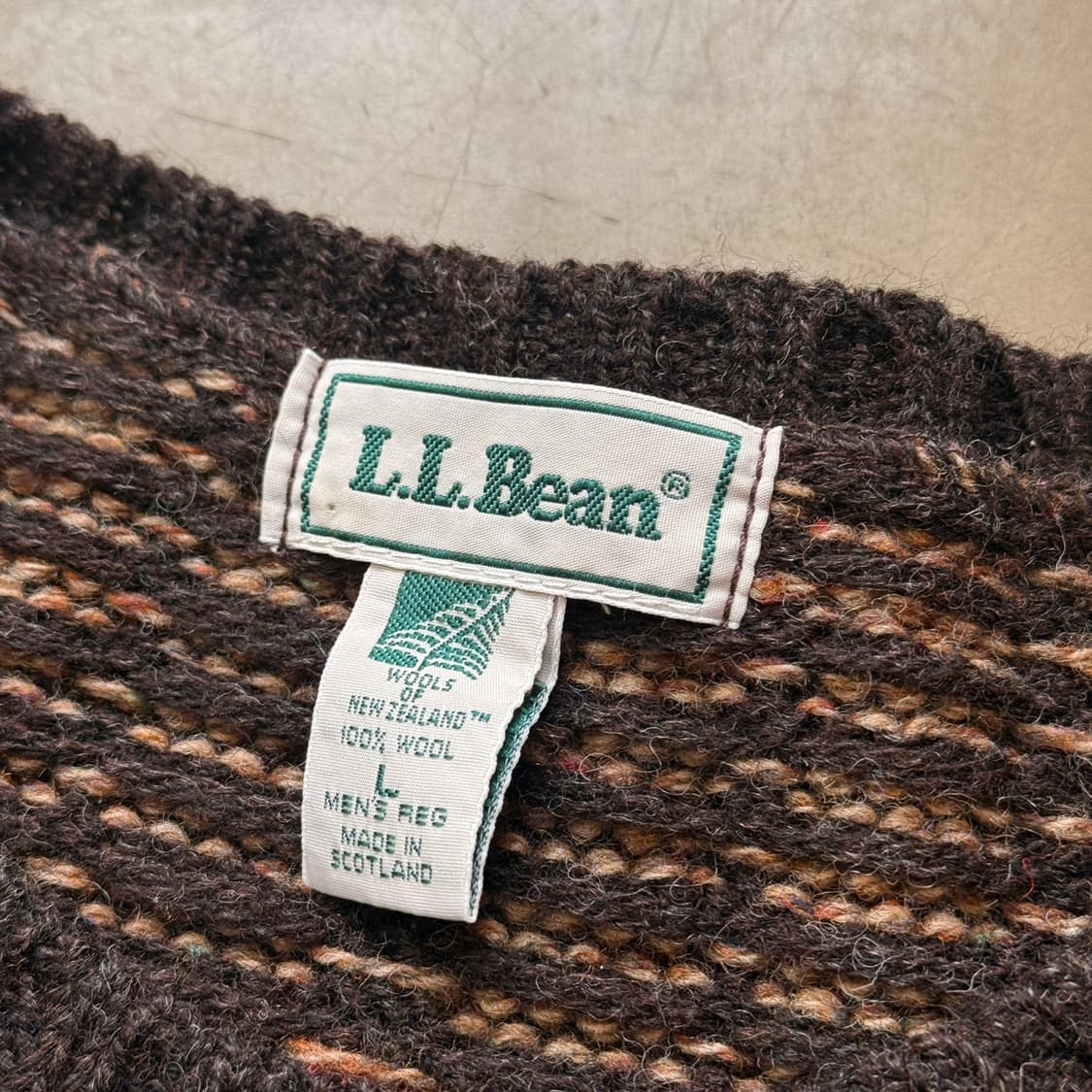 엘엘빈 체크 패턴 스웨터 뉴질랜드 울 스코틀랜드 제작 L XL XXL 상품이미지5