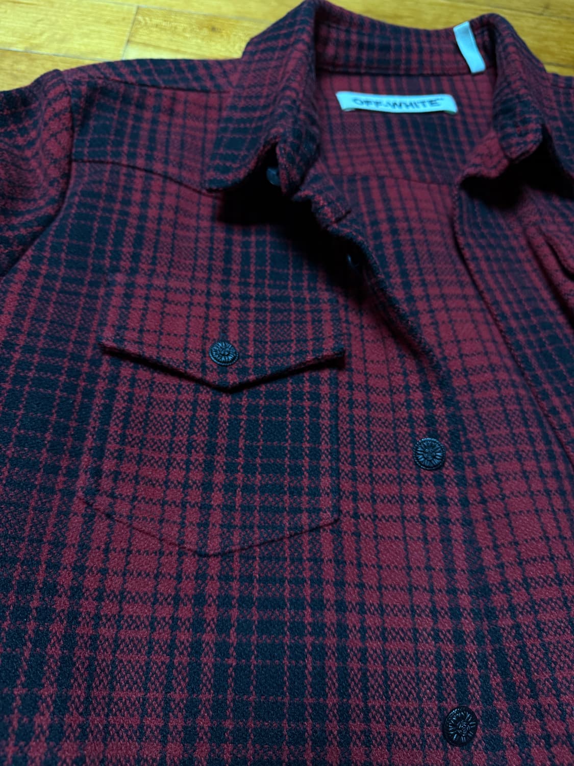 오프화이트 애로우 플란넬 셔츠 상품이미지3