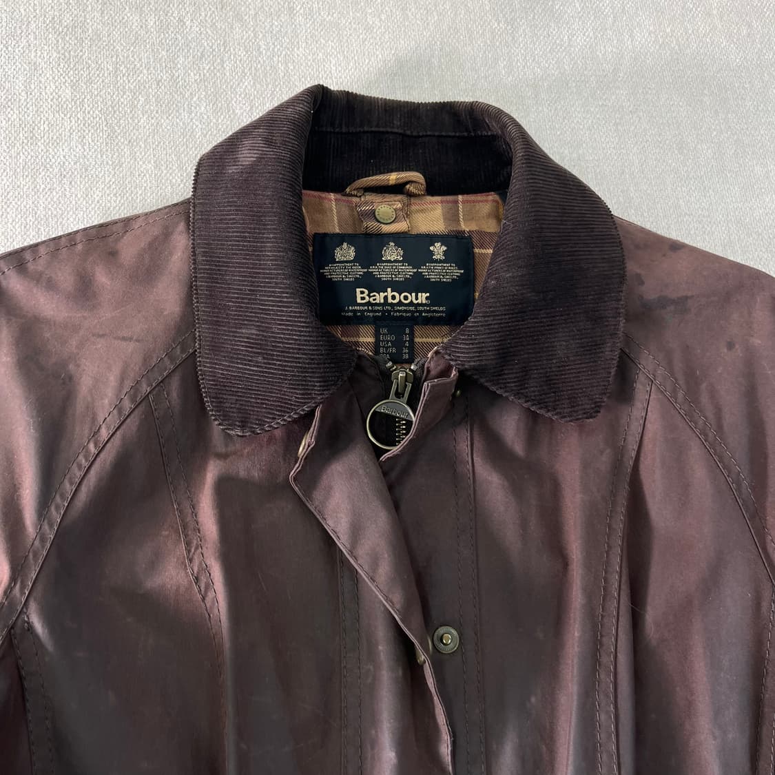 95 바버 비드넬 브라운 왁스 자켓 상품이미지2