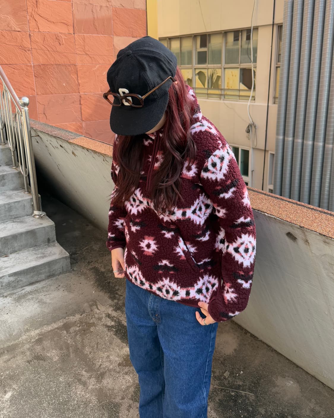 90s 랭글러 아즈텍 반집업 후리스 상품이미지2