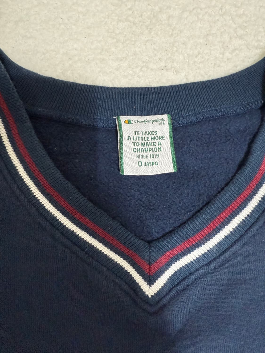 챔피온 네이비 V넥 긴팔 티셔츠 상품이미지2