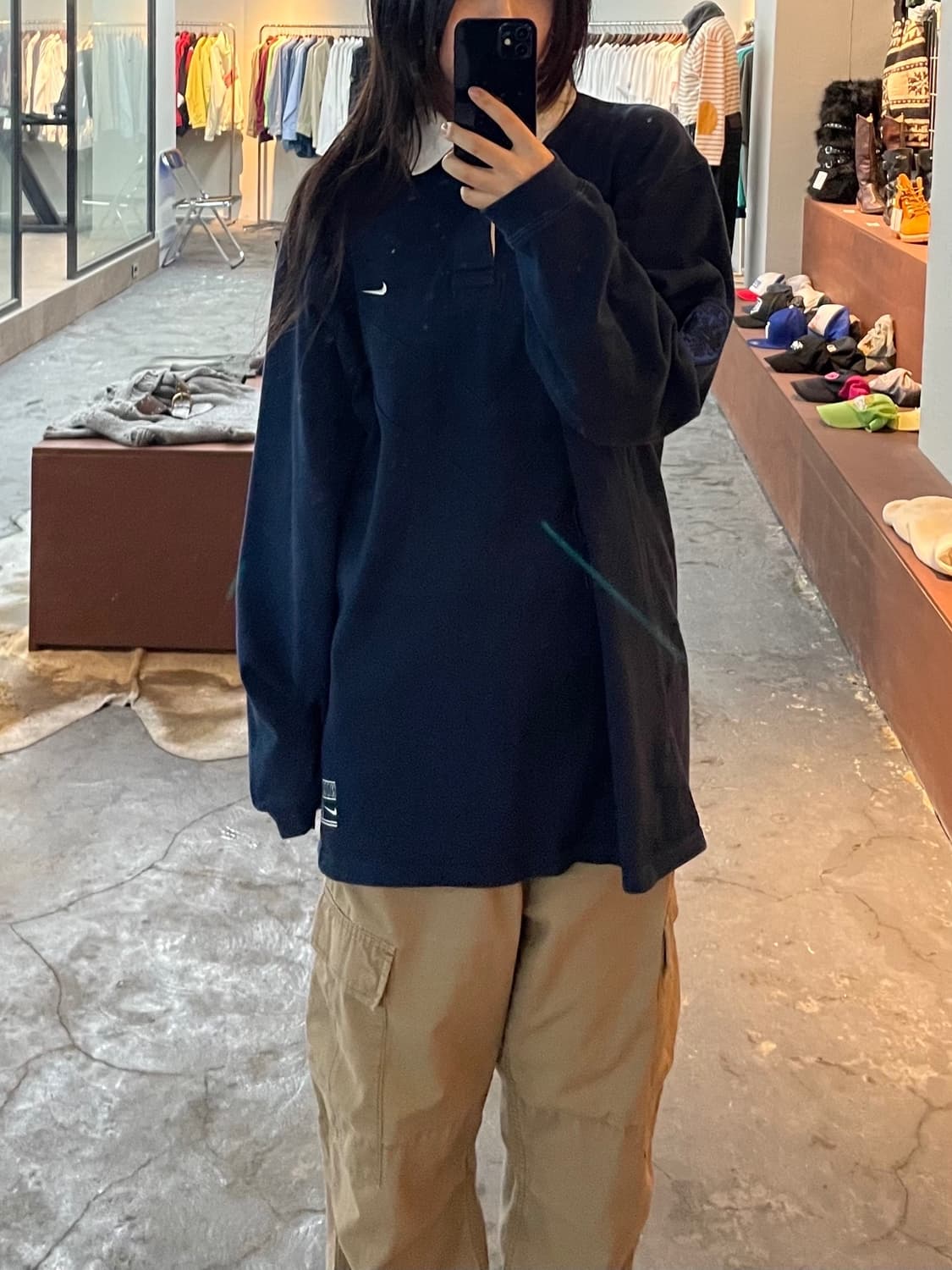 나이키 네이비 카라넥 럭비티 H615 상품이미지1