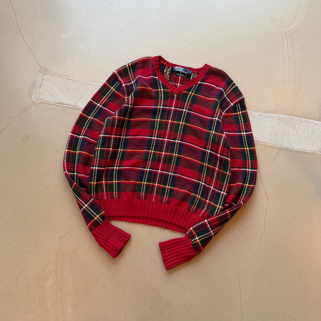 폴로 랄프로렌 체크 니트 스웨터 상품이미지1