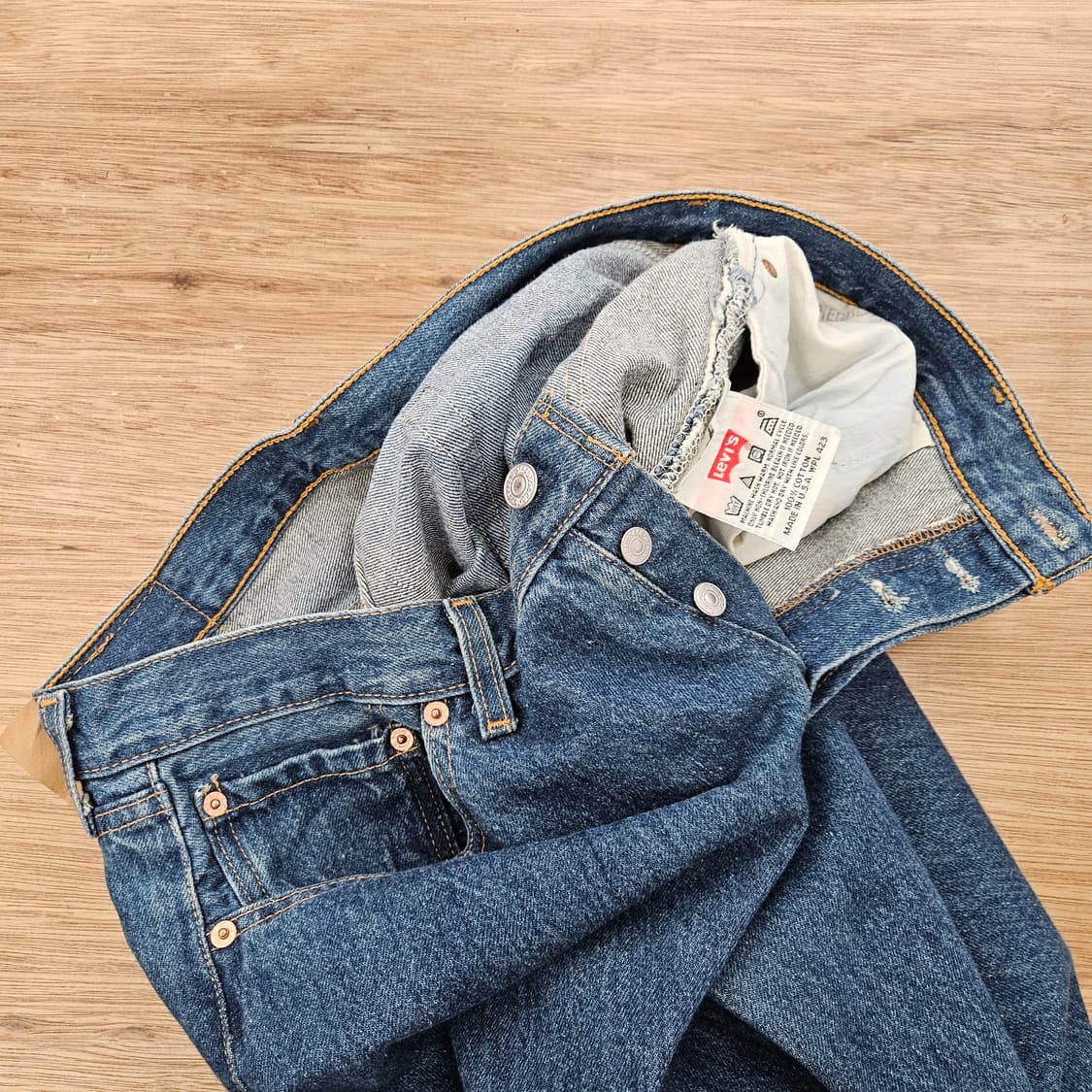 90's levi's 501 빈티지 리바이스 중청 데님 청바지 33~34 상품이미지3