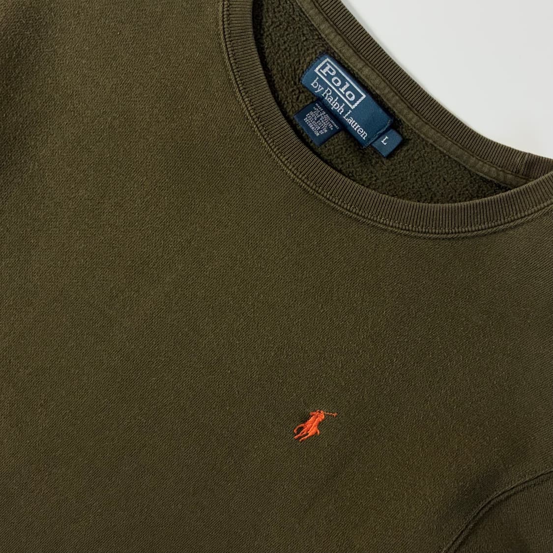 Polo 폴로 랄프로렌 빅포니 90‘s 딥카키 헤비코튼 스웻 맨투맨 상품이미지3