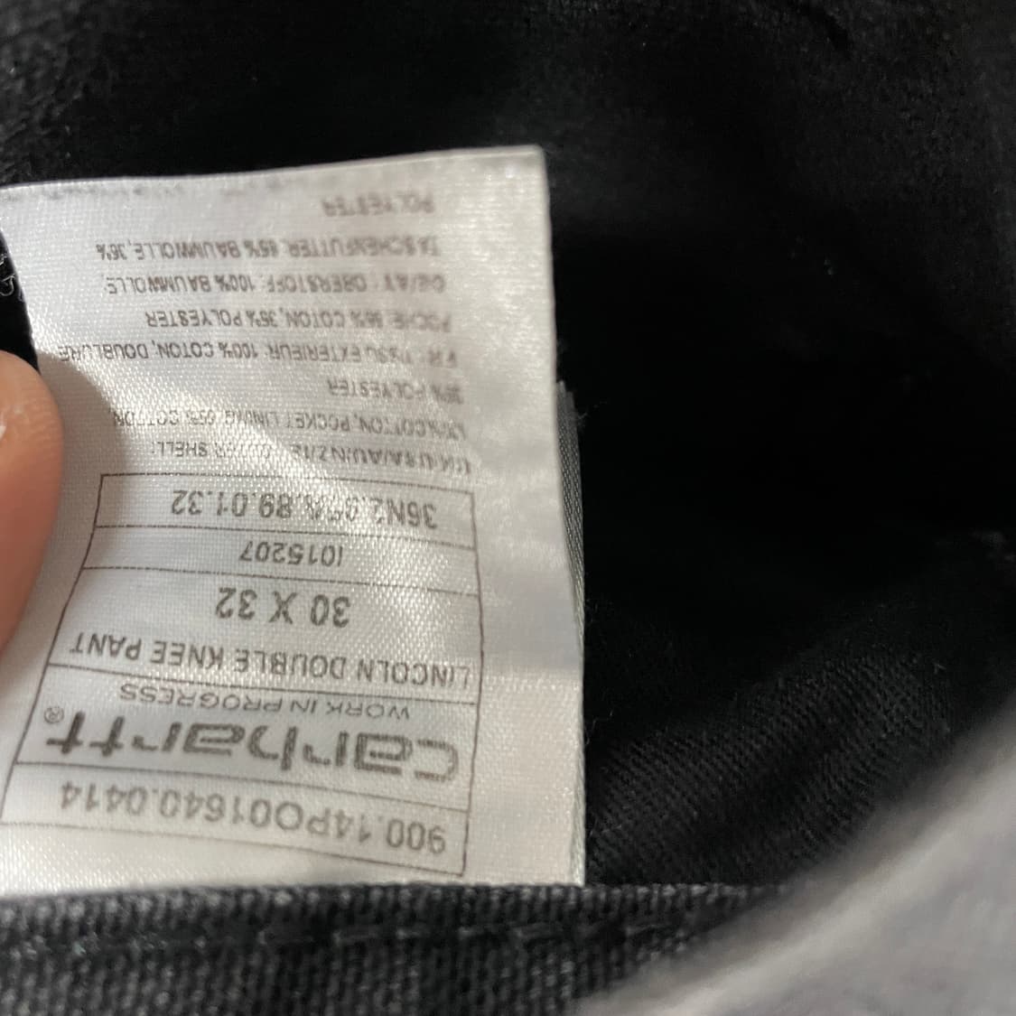 칼하트 흑청 더블니 팬츠 30X32 상품이미지6
