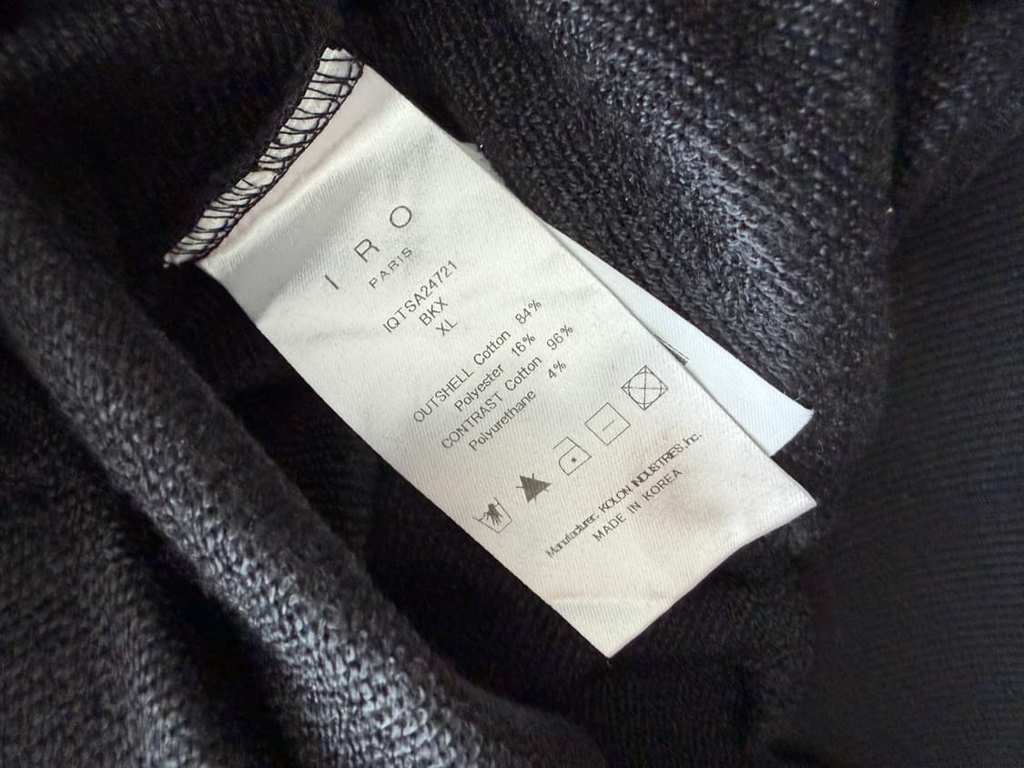 Iro 제리 엣지 미네랄 워싱 후드 티셔츠 블랙 상품이미지7