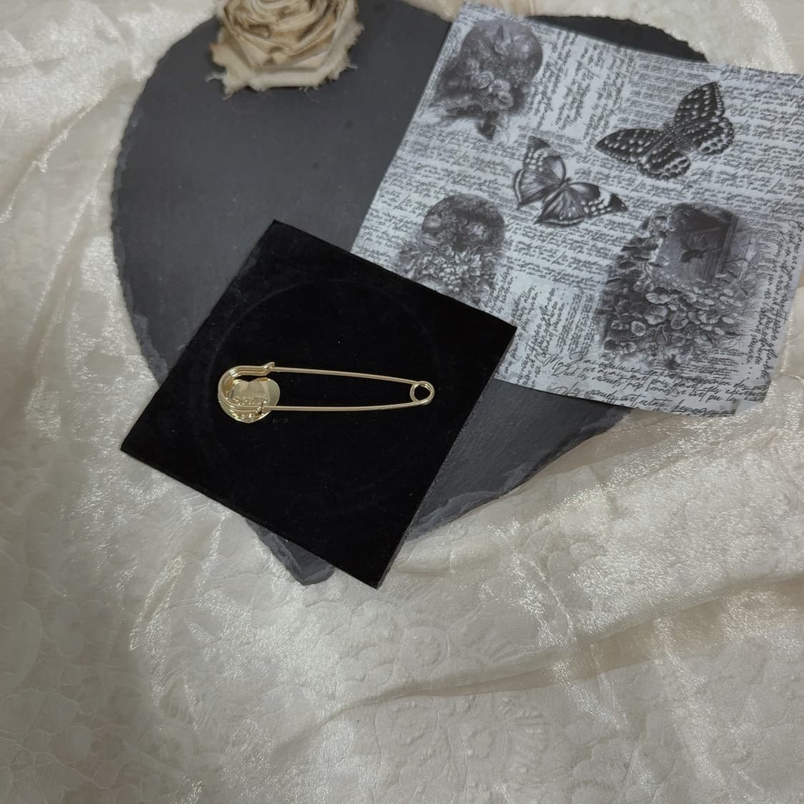 빈티지 PNTS 강아지 종이 클립 브로치 상품이미지2