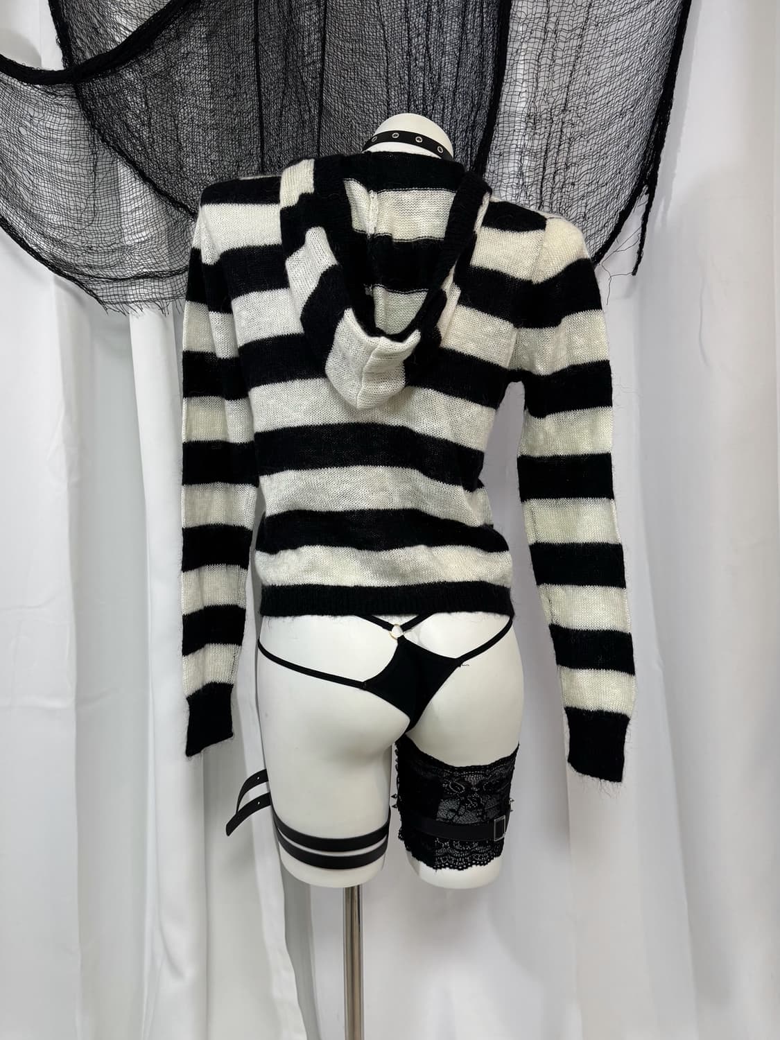 stripe knit hood cardigan 상품이미지4