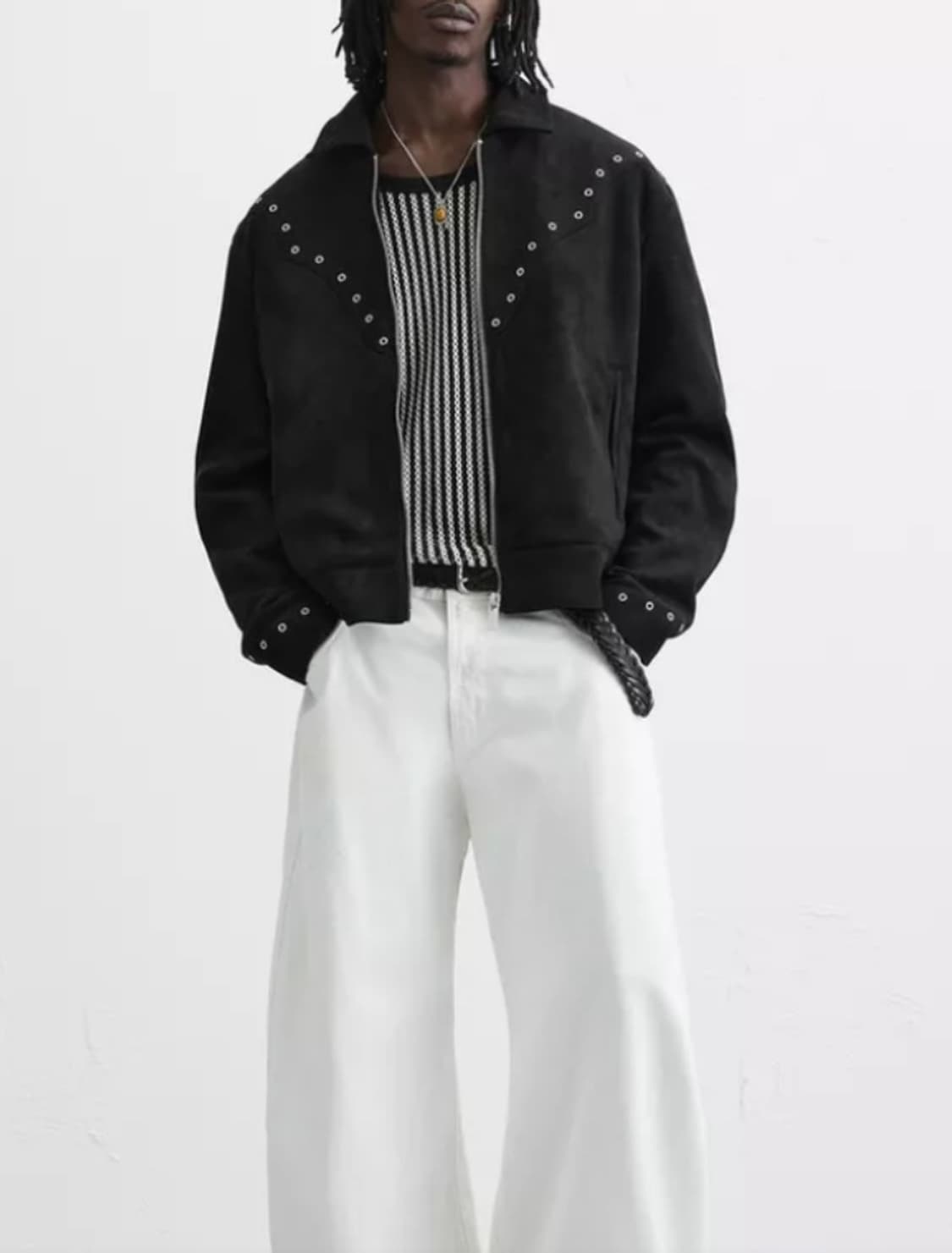 zara stud suede jacket M 상품이미지2