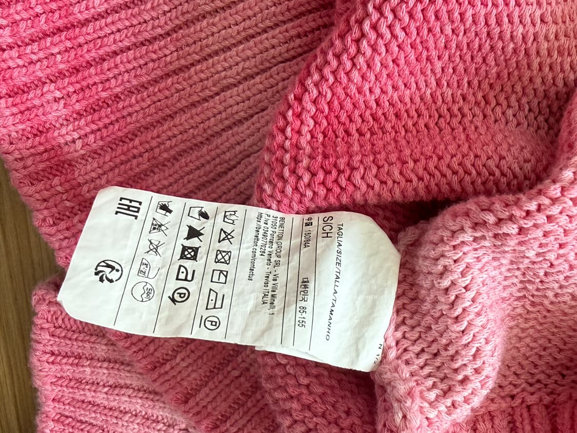 베네통 핑크 코튼니트  상품이미지5