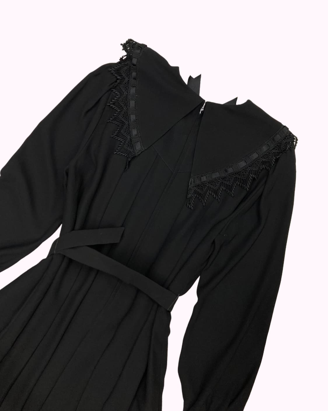 lace ribbon belted goth dress 상품이미지5