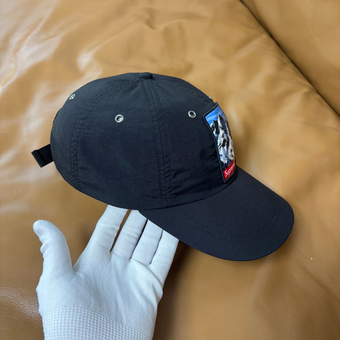 슈프림 노스페이스 6패널 볼캡 모자 설산 블랙 상품이미지3