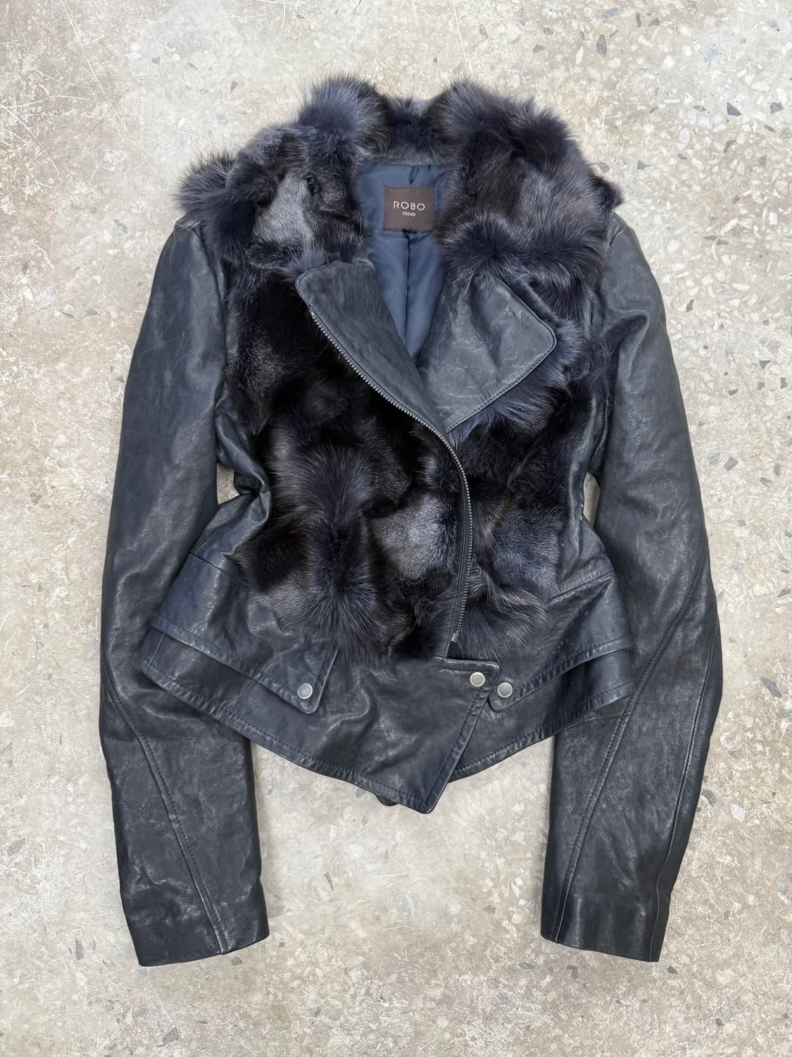 딥블루 폭스 퍼자켓 상품이미지1