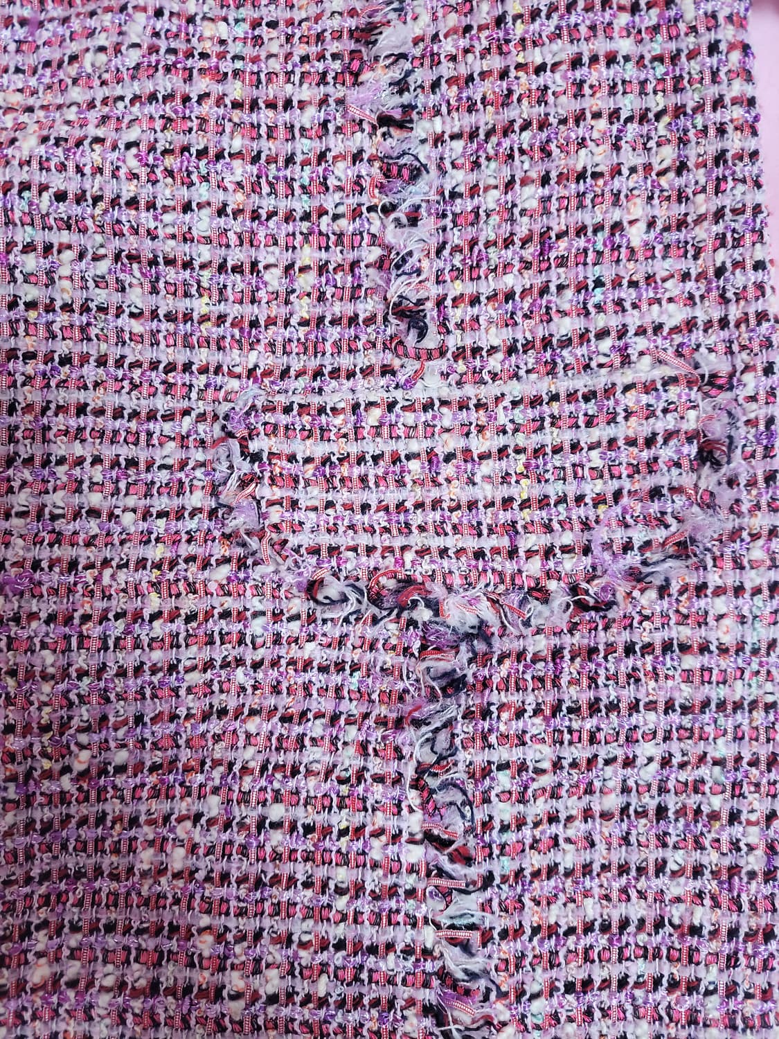 급처상태좋음!레니본 샤넬느낌 핑크 바이올렛 트위드 레이스 원피스 상품이미지4