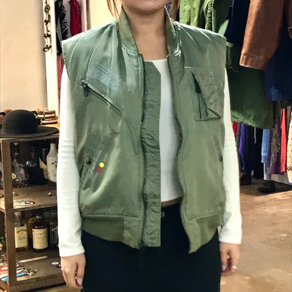 프로퍼 카키 집업 플라이트 자켓 베스트 남성 105 사이즈 상품이미지9