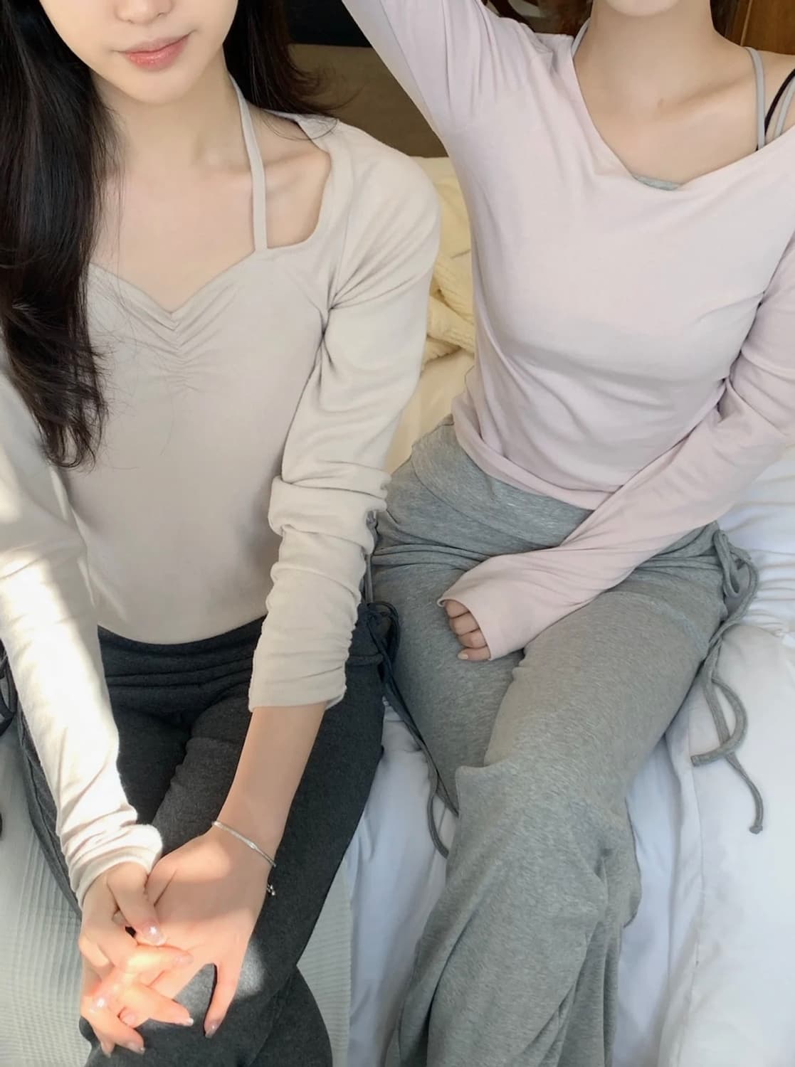 제니오 언발란스 긴팔+나시 세트 (슬리브리스 긴팔티셔츠 긴팔티) 상품이미지4