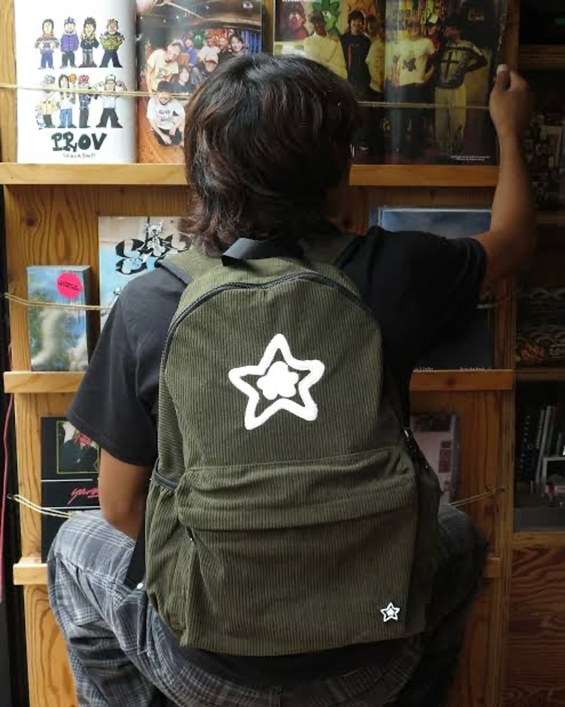 스타팀 코듀로이 백팩 올리브 상품이미지1