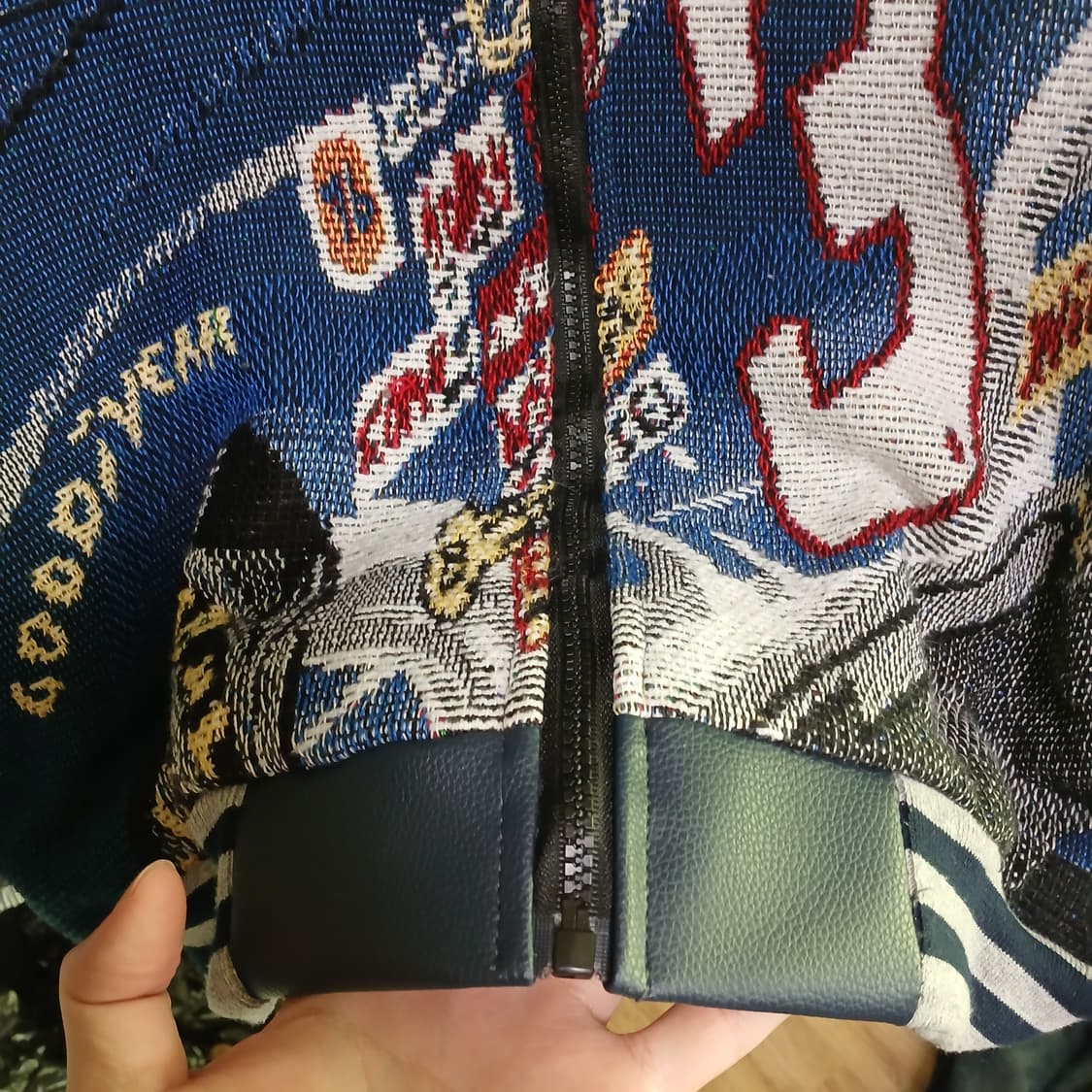 유니크한 오레오 과자 니트 시보리 우븐 오버핏 집업 자켓 상품이미지7