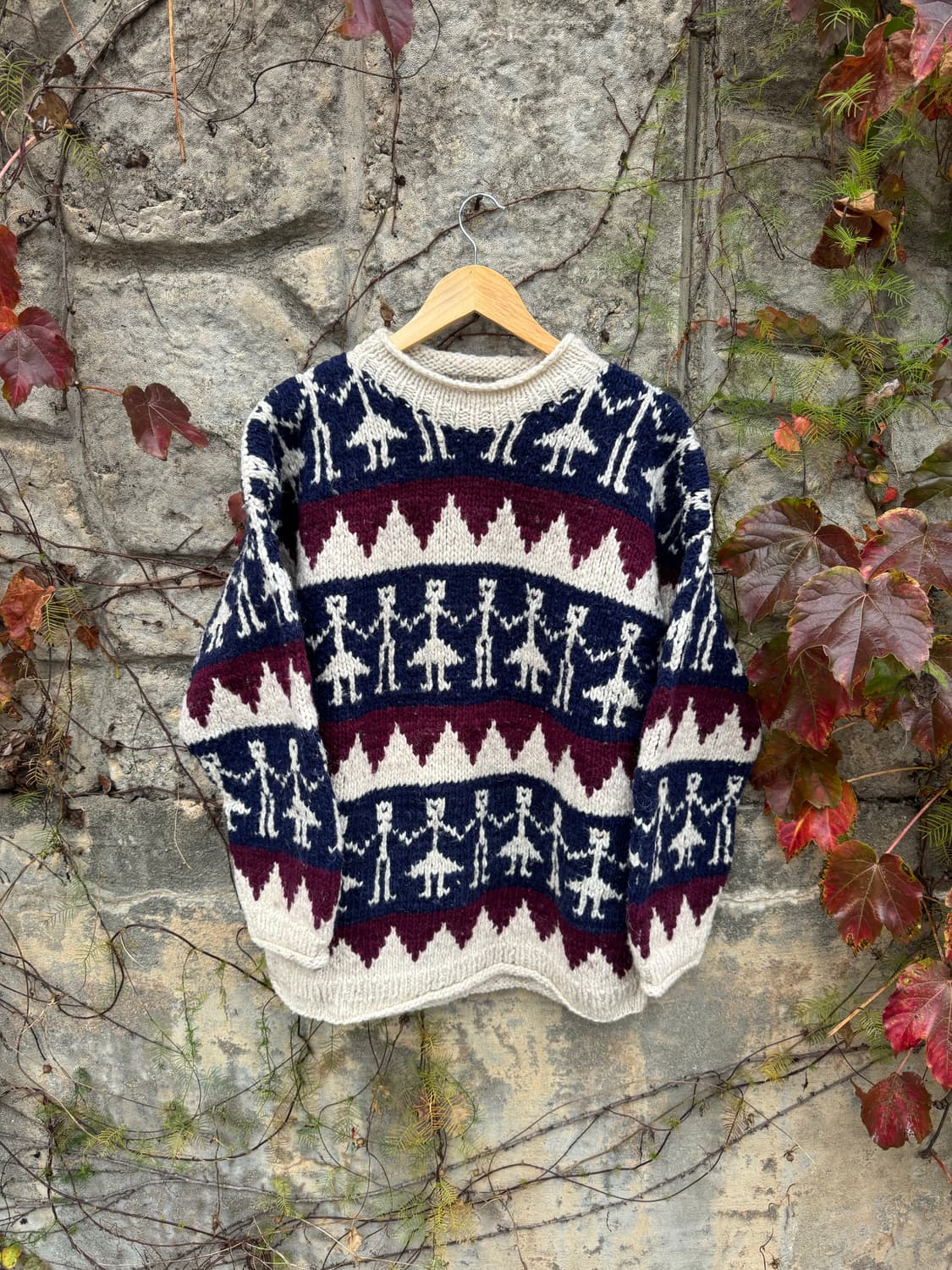 90s open country 네이티브 아메리칸 에콰도르 핸드 울 니트 상품이미지1