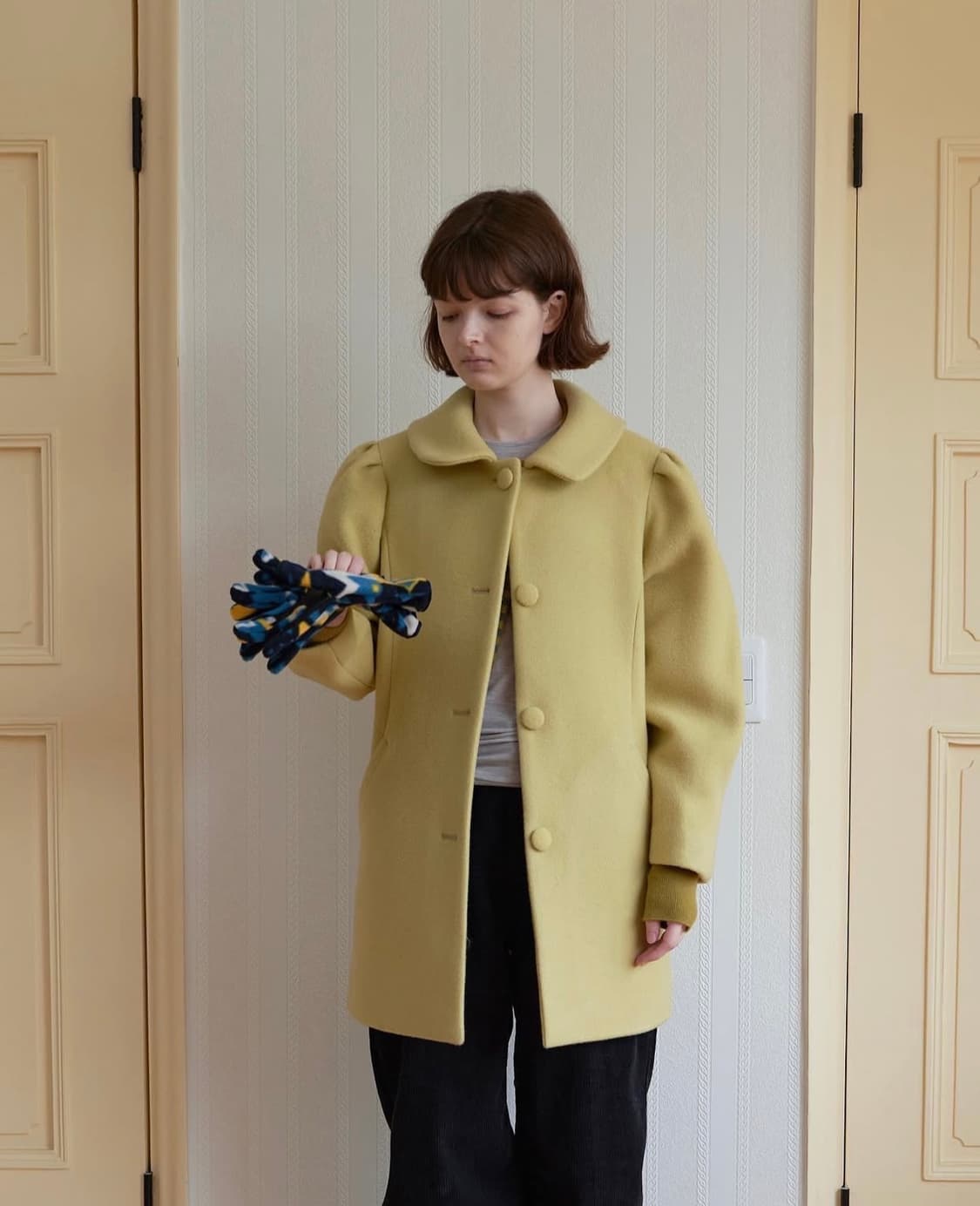 노컨텐츠 Puff single half coat yellow 상품이미지2