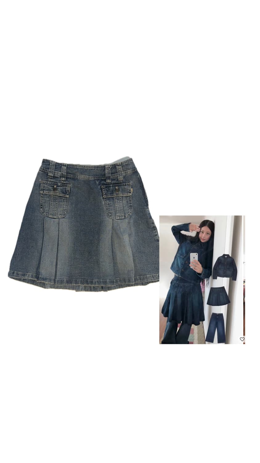 데님 플리츠 미니스커트 청치마 상품이미지1