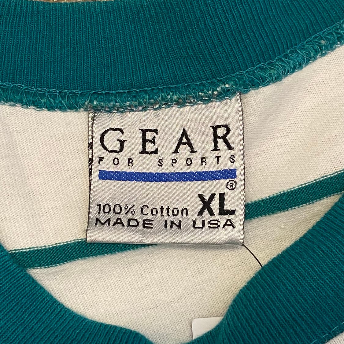 90s Made in USA 기어 스트라이프 반팔티 상품이미지4