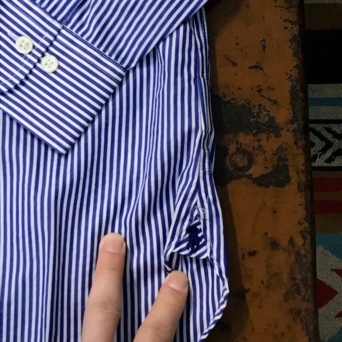 폴로랄프로렌 딥 블루 스트라이프 드레스셔츠 남성 105 사이즈 상품이미지4