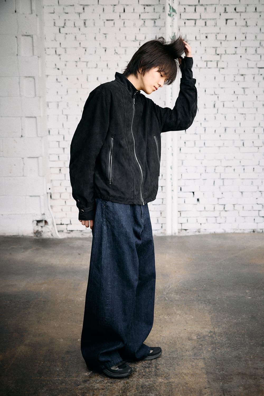 해칭룸 와이드 커브진 워시드 인디고 4사이즈 (L) 상품이미지3