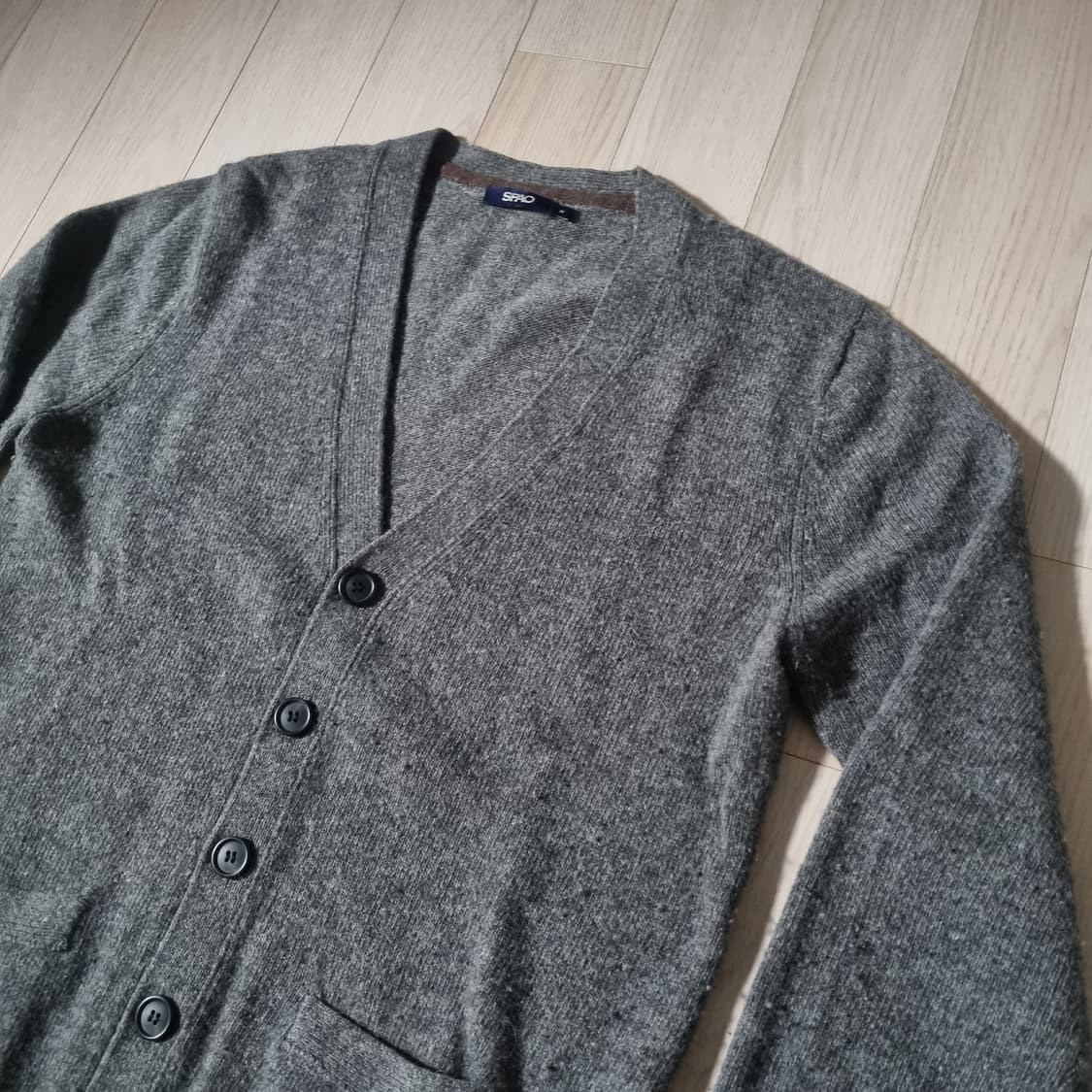 M(100) 스파오 램스울 가디건 그레이 상품이미지4