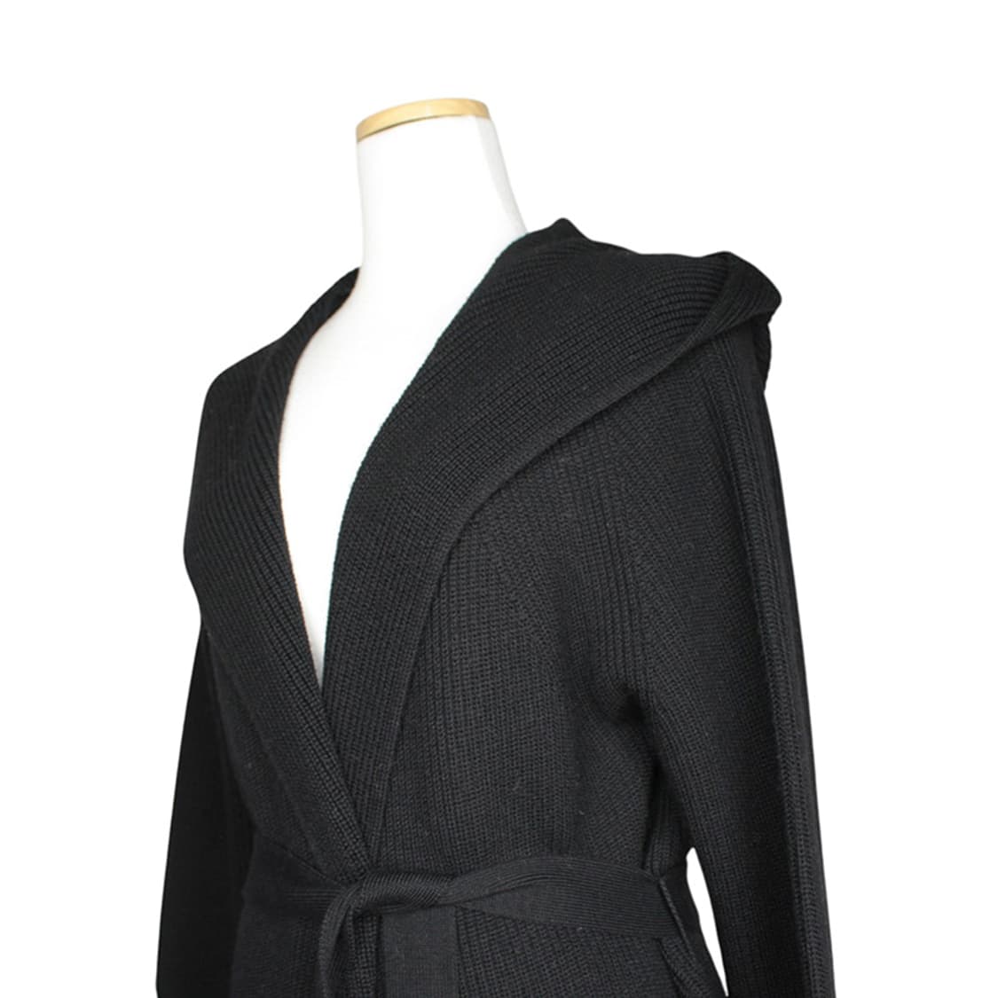 막스마라 블랙 니트 벨티드 후드 랩 가디건 55 상품이미지4