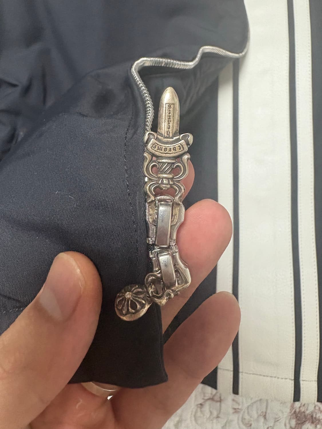 [XL]크롬하츠 트리플크로스 레더패치 퍼자켓 상품이미지4