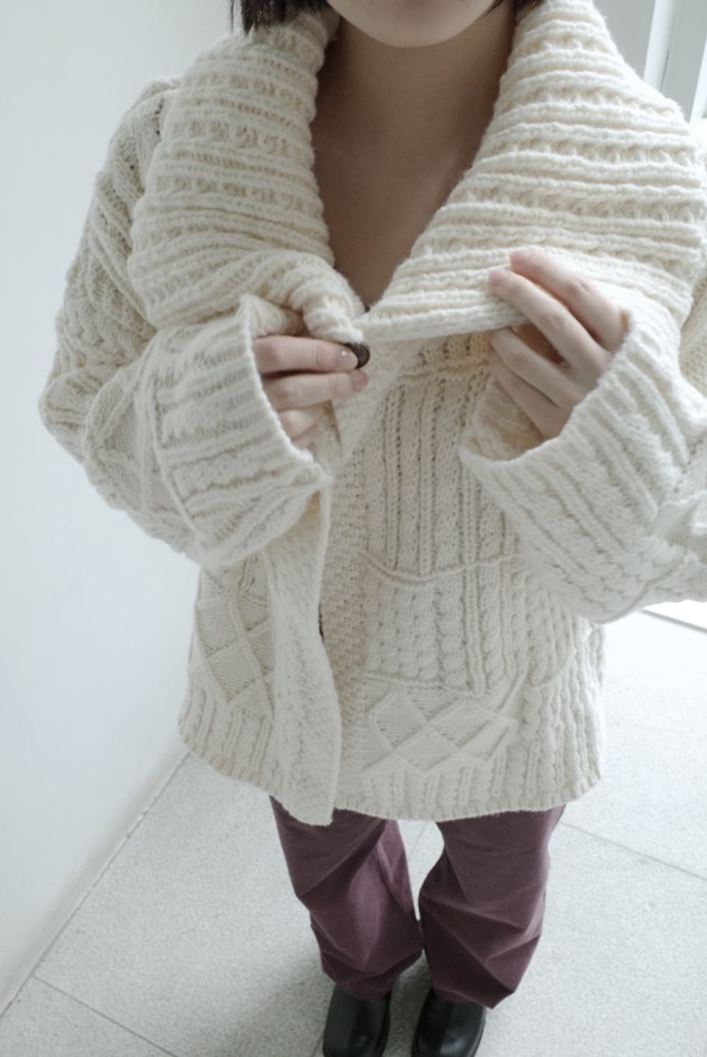 애프터먼데이 케이블 가디건 치노 팬츠 상품이미지1