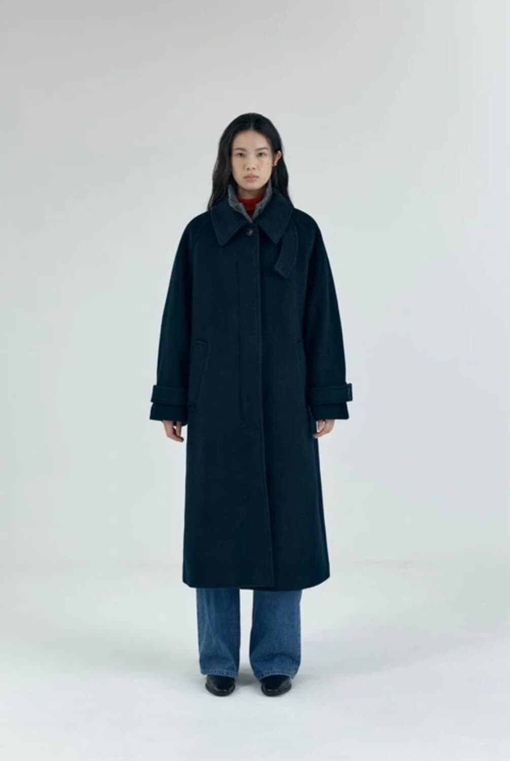 Siyazu 시야쥬 캐시미어 울 코트 네이비 상품이미지2