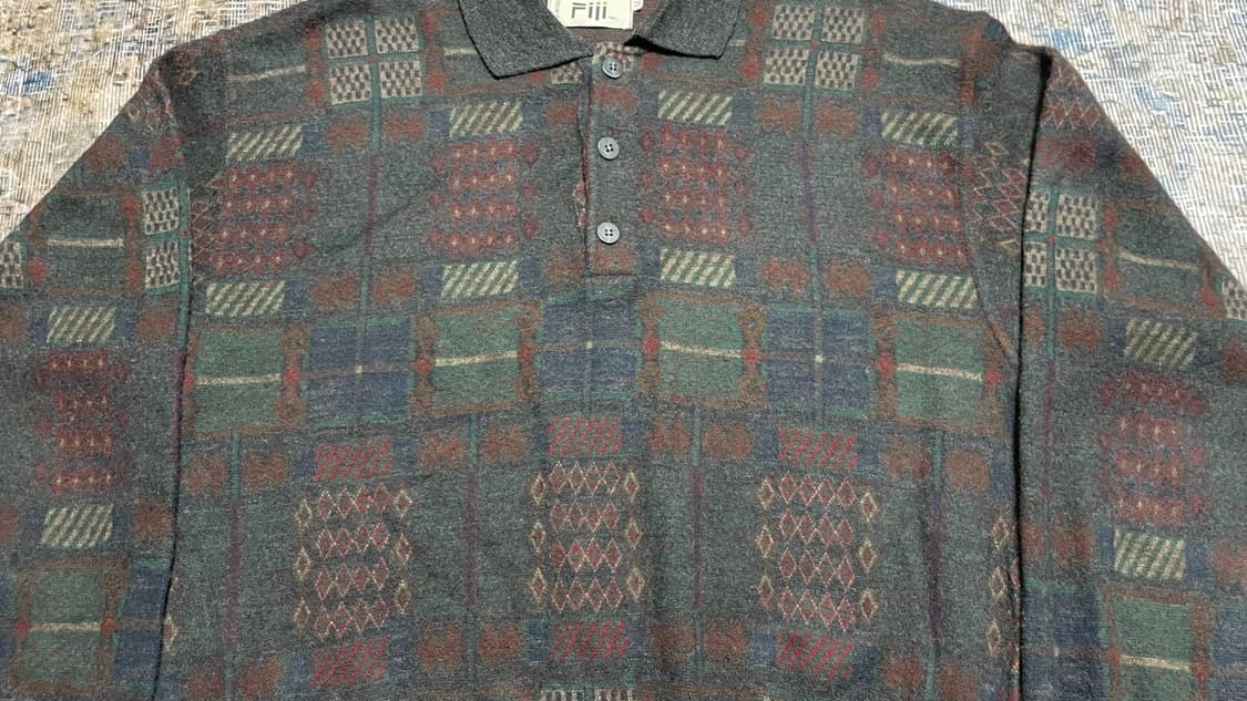 UK 80s~90s 영국 빈티지 에스닉 보헤미안 레트로 멀티 패턴 니트 상품이미지6