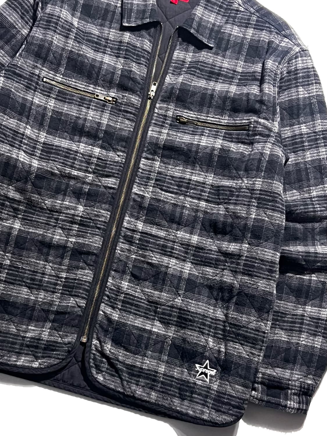 supreme 19FW Quilted Plaid Zip Up 상품이미지2