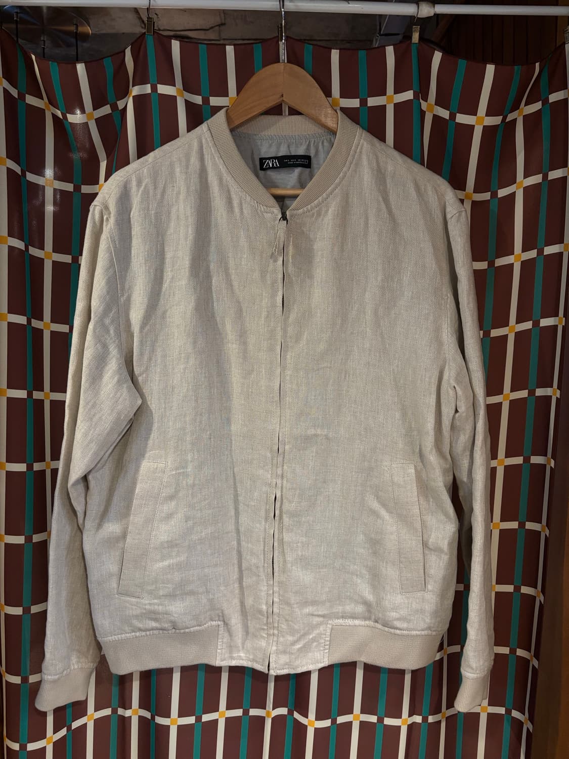 자라 린넨 봄버 자켓 아이보리 상품이미지1