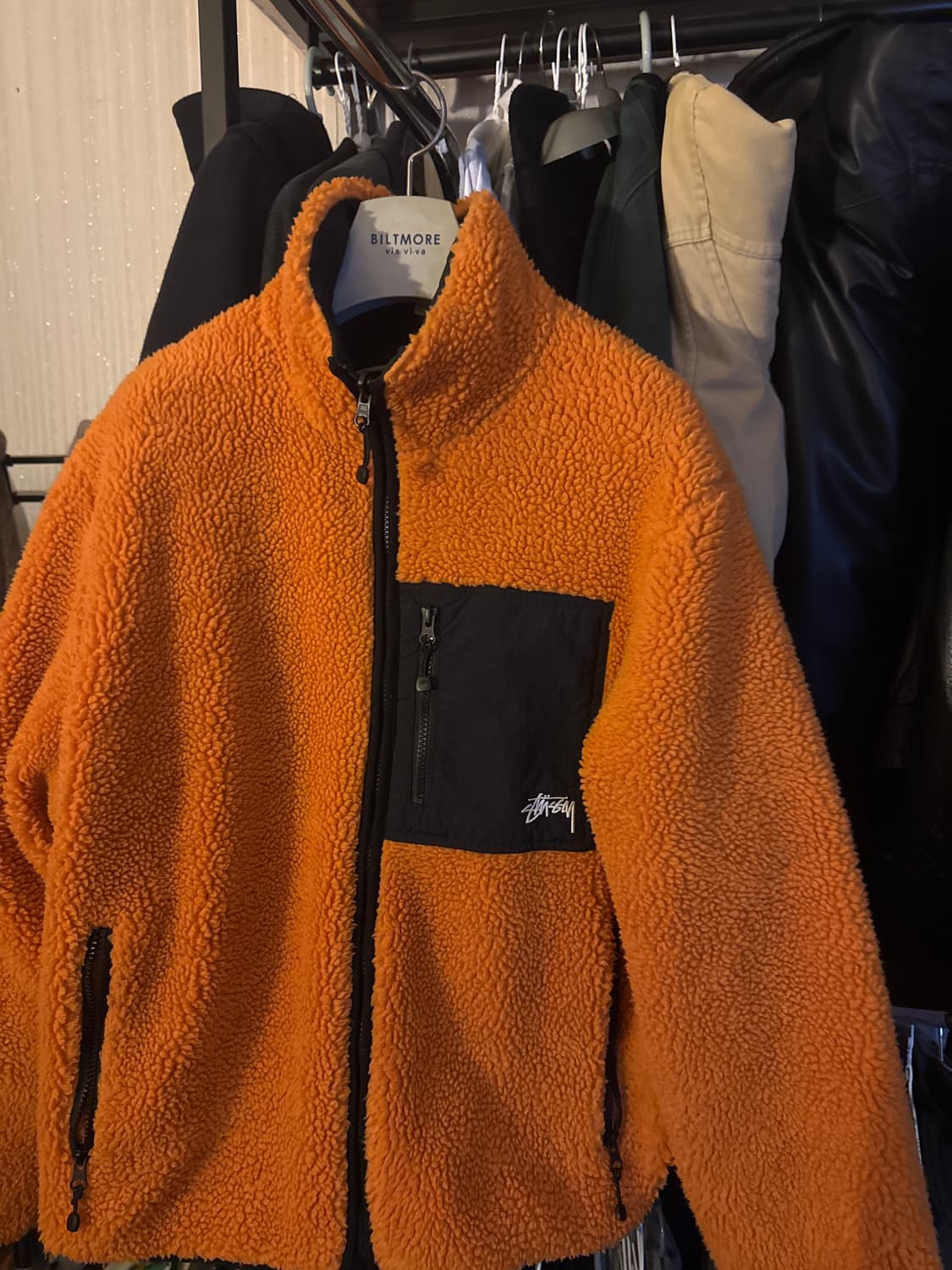 스투시 8볼 쉐르파 자켓 오렌지 상품이미지2