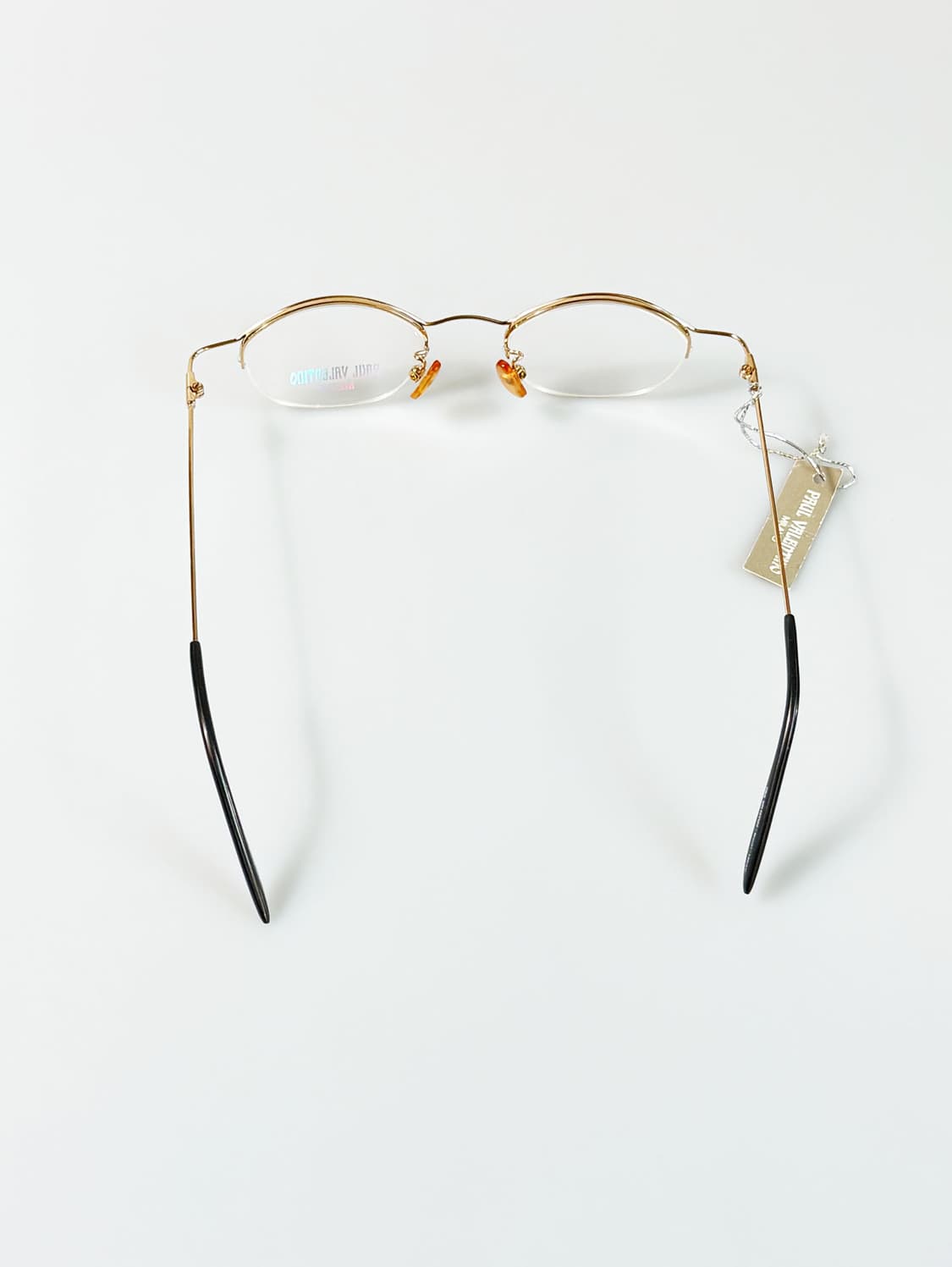 90s Paul Valentino 골드 오벌 반무테 빈티지 안경 상품이미지5