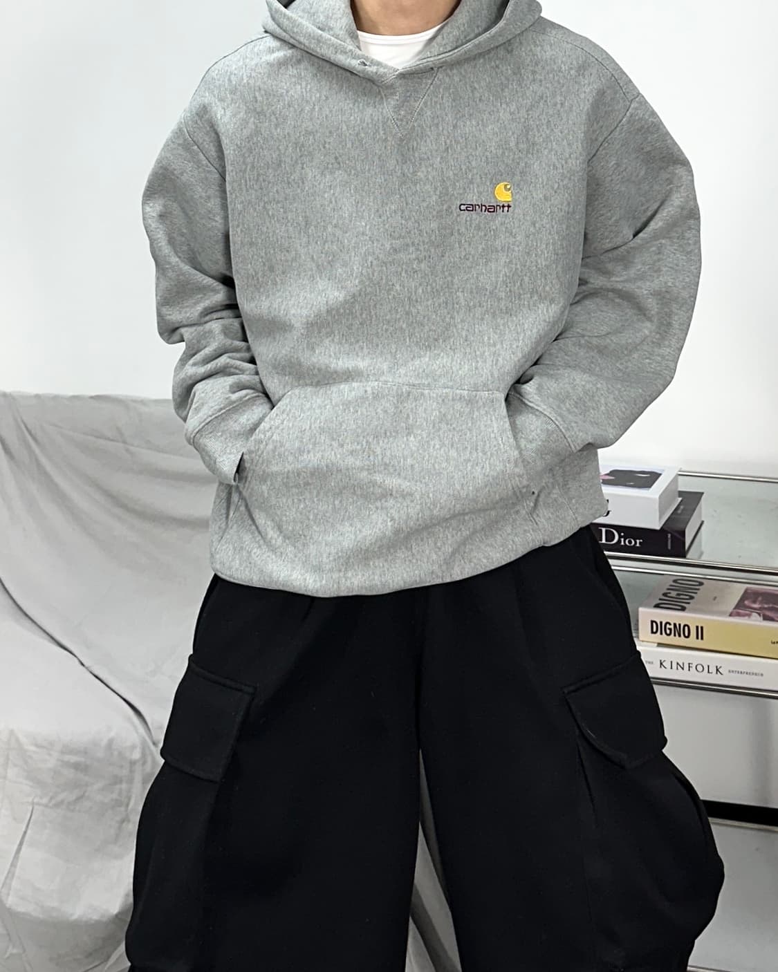 칼하트 wip 그레이 후드티 XL 상품이미지3