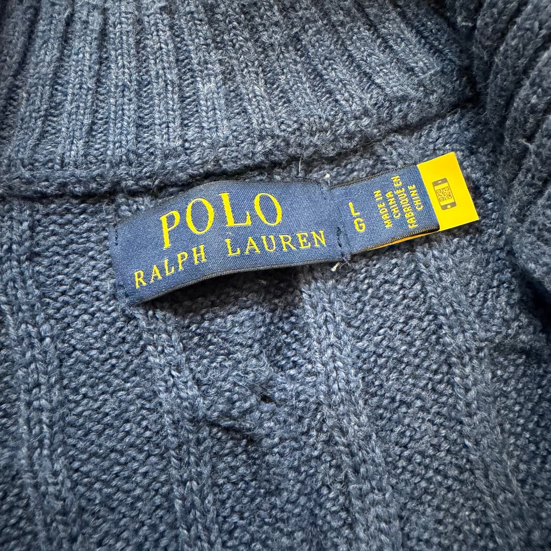 폴로 랄프로렌 다크네이비 케이블 하프집업 니트 상품이미지4