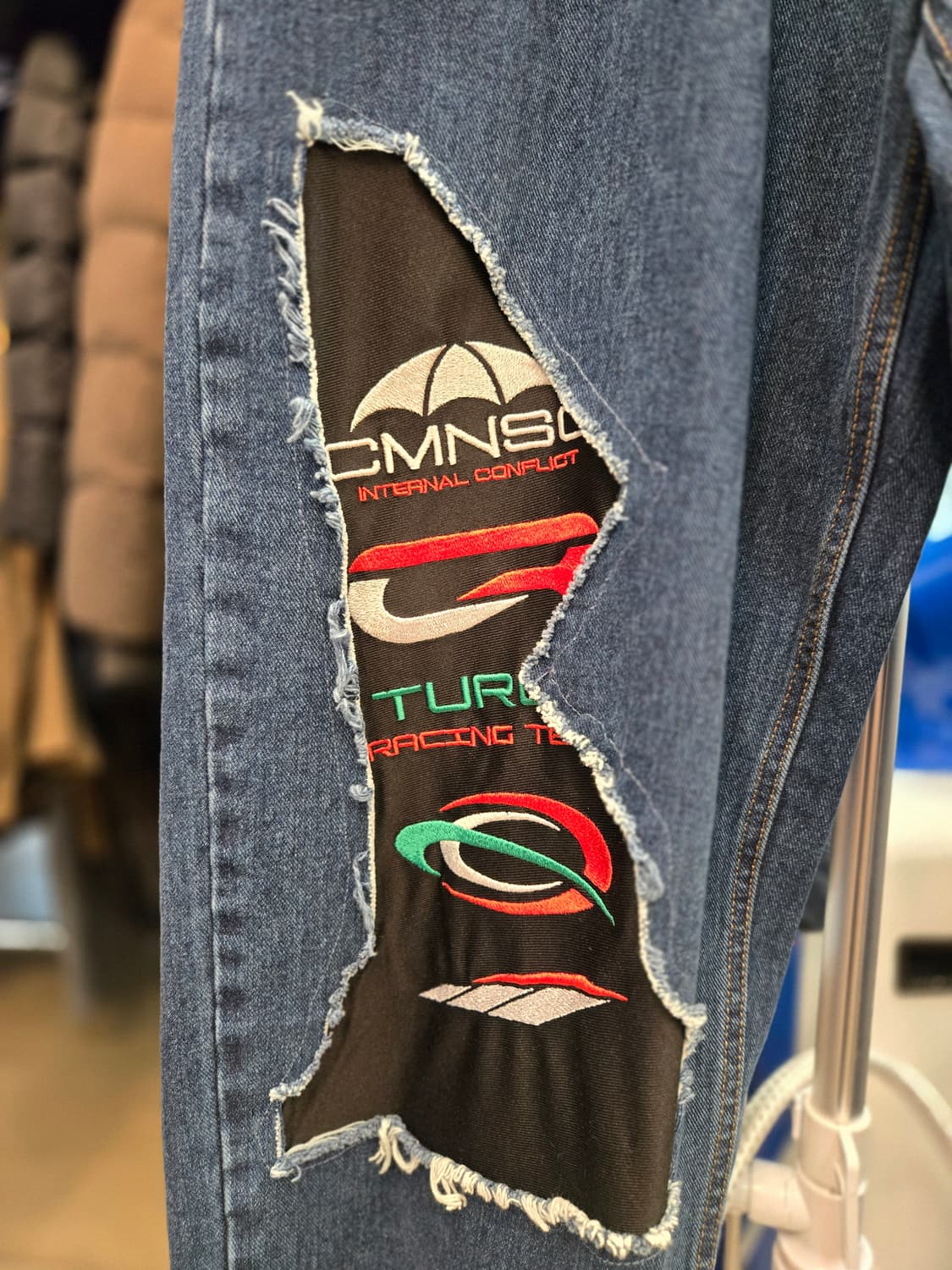 [쿨거환영]CMNSC 레이싱 패치워크 & 컷아웃 데님 상품이미지3