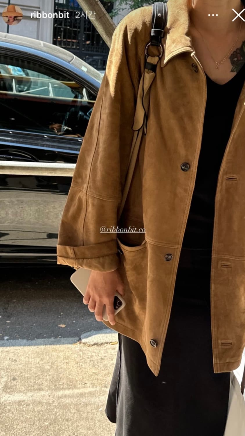 리본빛 닐슨 스웨이드 자켓 새상품 상품이미지2