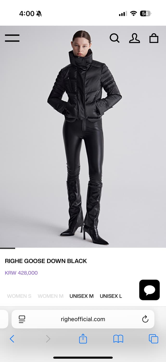 리게 RIGHE 구스다운 패딩 블랙 상품이미지2