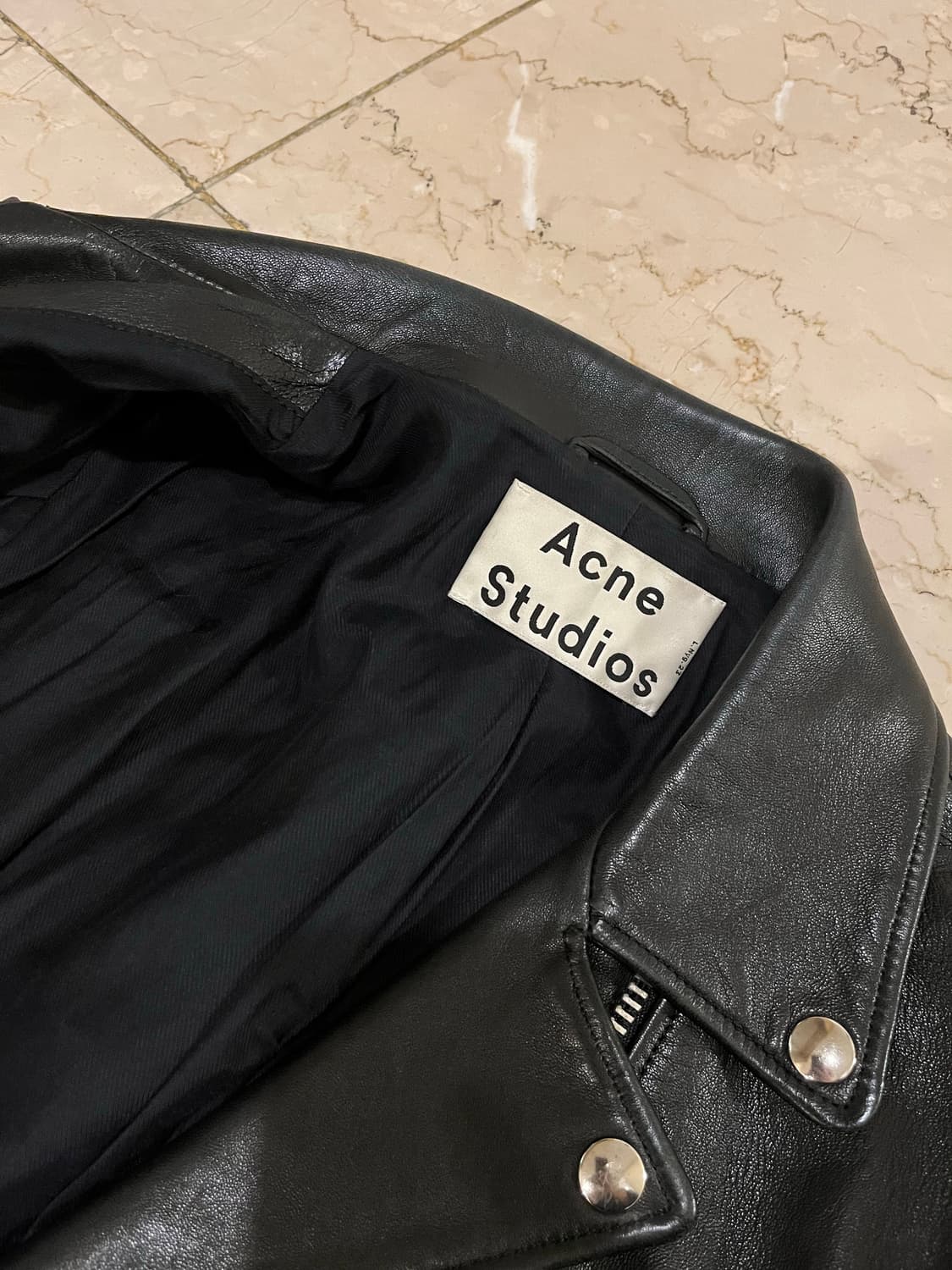 아크네 스튜디오 블랙 가죽 라이더 자켓 38 ACNE 상품이미지6