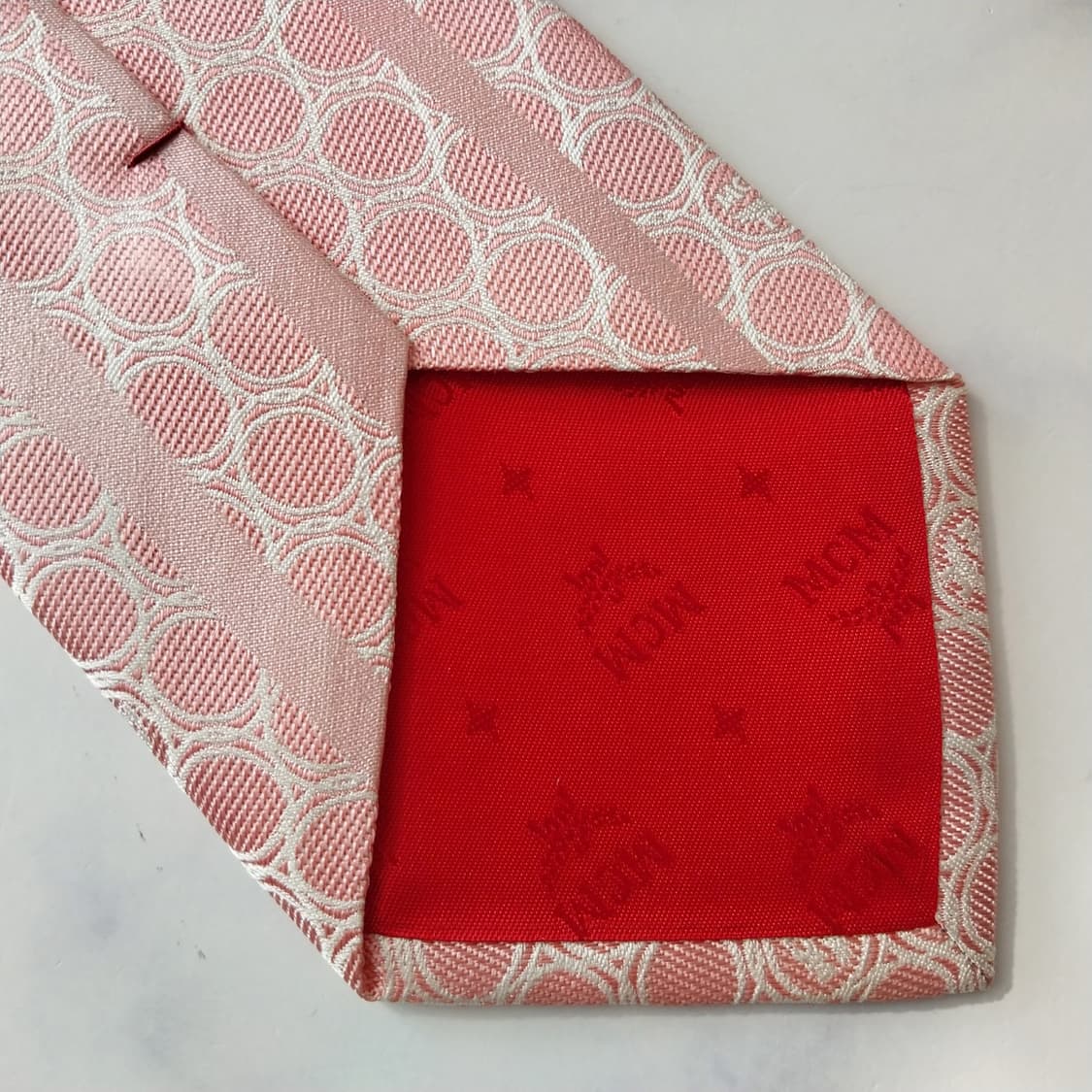 엠씨엠 실크 연핑크 패턴 넥타이 9.1cm A+등급 K2067 상품이미지7