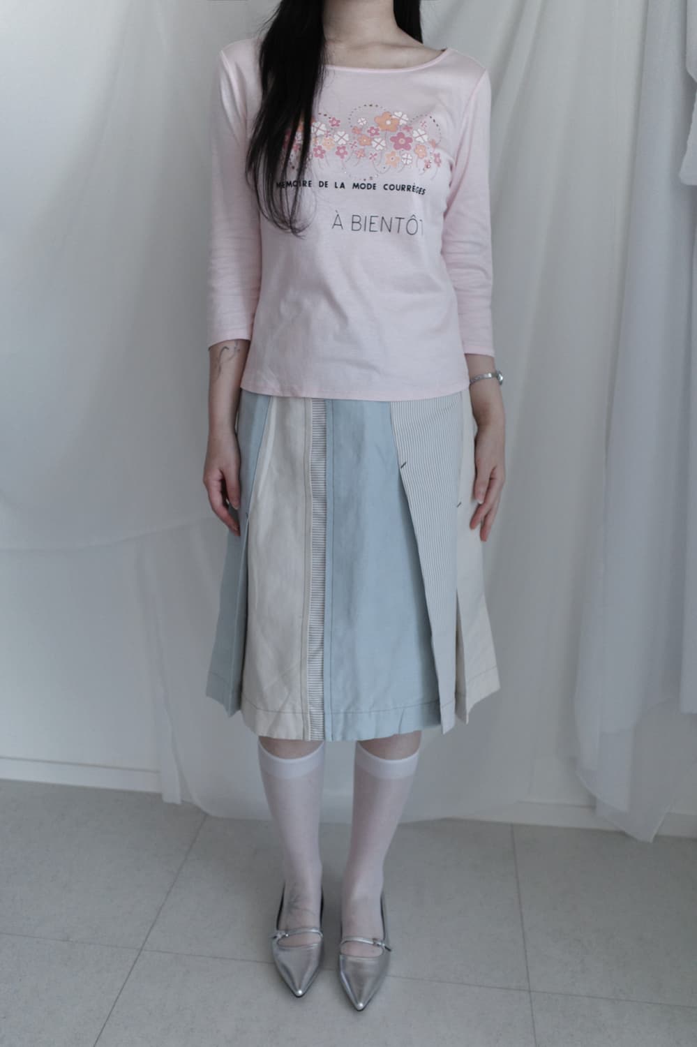 stripe patch skirt 상품이미지5